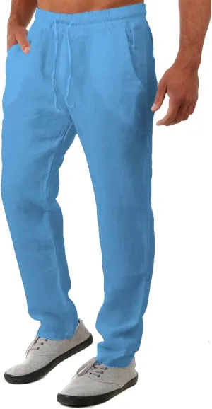 Men's Pants Relaxed Fit Pleated Mens Autumn and Winter Casual Sweatpants Slim Fit Drawstring Joggers with Pockets Outdoor Hiking Sports Trousers Chino Pant Skinny