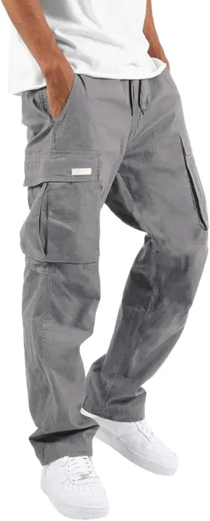 Mens Summer Lightweight Pants Loose Fit Straight Leg Sweatpants Cargo Pant with Pocket Casual Sports Outdoor Athletic Trouser