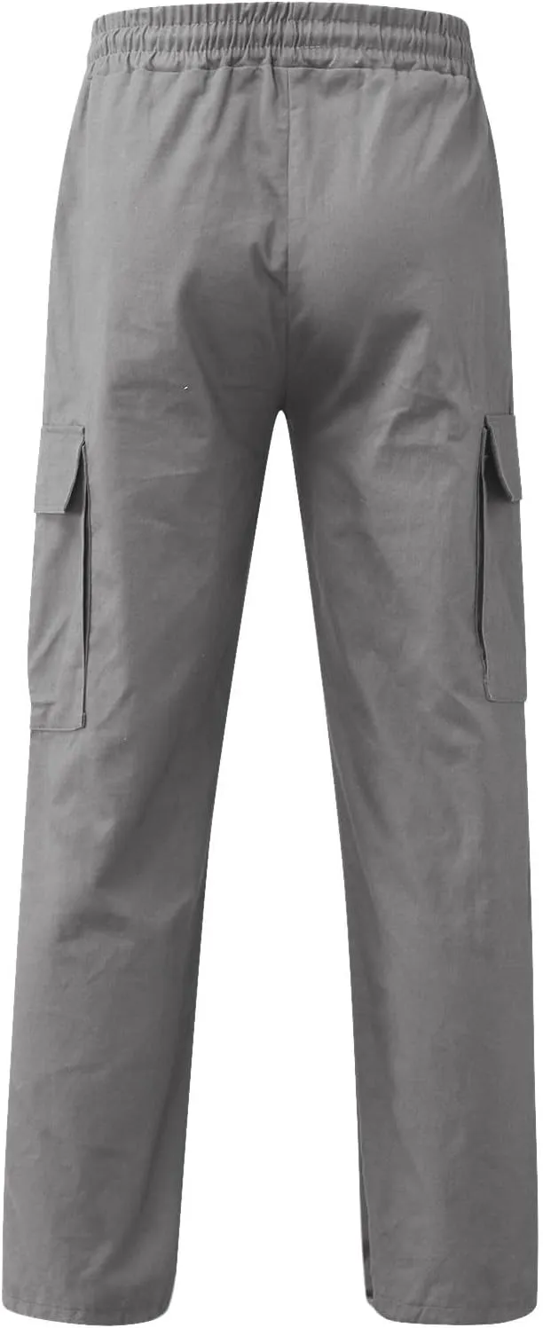Mens Summer Lightweight Pants Loose Fit Straight Leg Sweatpants Cargo Pant with Pocket Casual Sports Outdoor Athletic Trouser