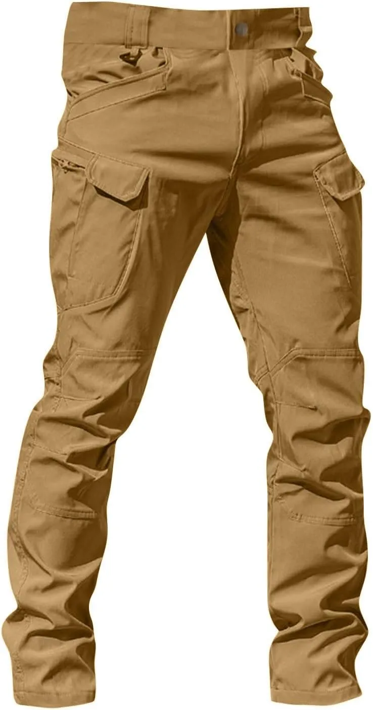 Mens Tactical Pants Stretch Work Pants Construction Hiking Cargo Pant Ripstop Water Resistant Trousers Multi Pockets