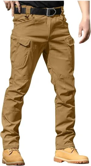 Mens Tactical Pants Stretch Work Pants Construction Hiking Cargo Pant Ripstop Water Resistant Trousers Multi Pockets