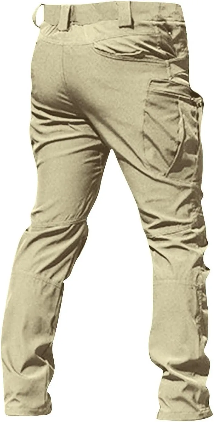 Mens Tactical Pants Stretch Work Pants Construction Hiking Cargo Pant Ripstop Water Resistant Trousers Multi Pockets