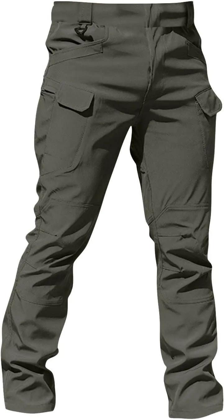 Mens Tactical Pants Stretch Work Pants Construction Hiking Cargo Pant Ripstop Water Resistant Trousers Multi Pockets