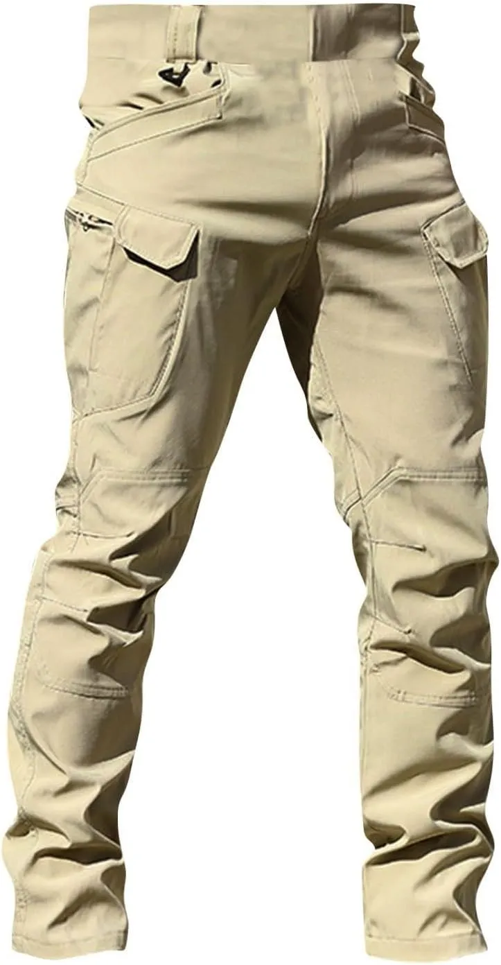 Mens Tactical Pants Stretch Work Pants Construction Hiking Cargo Pant Ripstop Water Resistant Trousers Multi Pockets