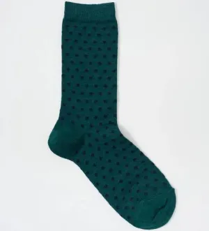 Merino Spot Crew Sock - Forest/Navy