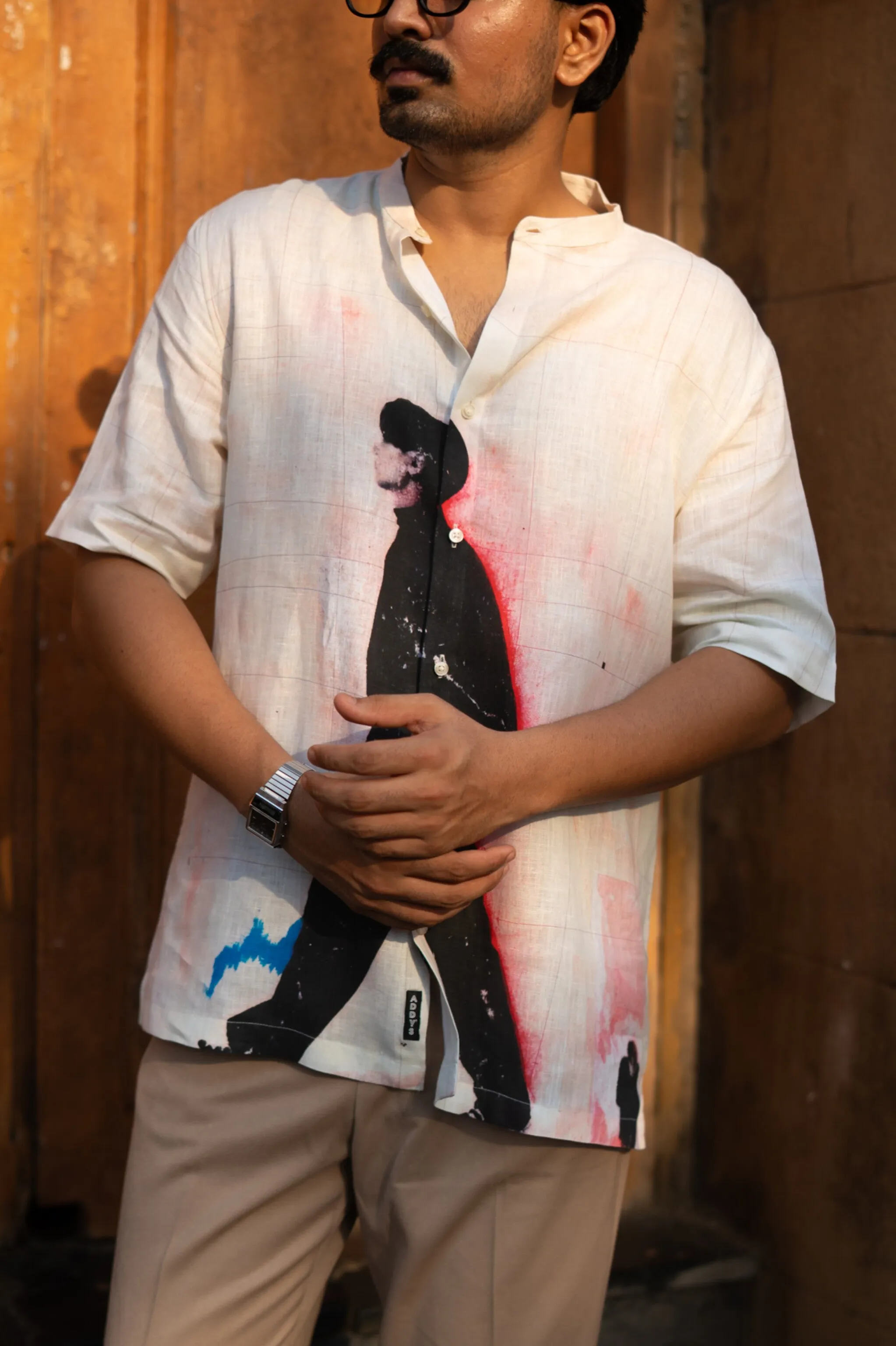 Midnight Walk Pure Linen Short Sleeve Unisex Shirt - AddysForMen