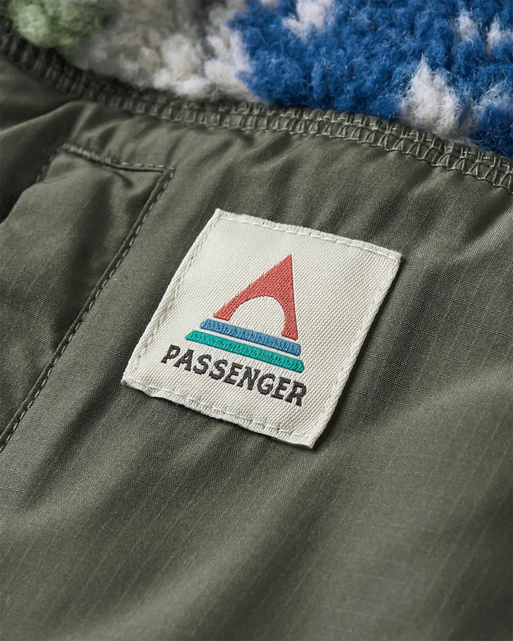 Offroad Recycled Sherpa 1/2 Zip Fleece - Abstract Strata Green