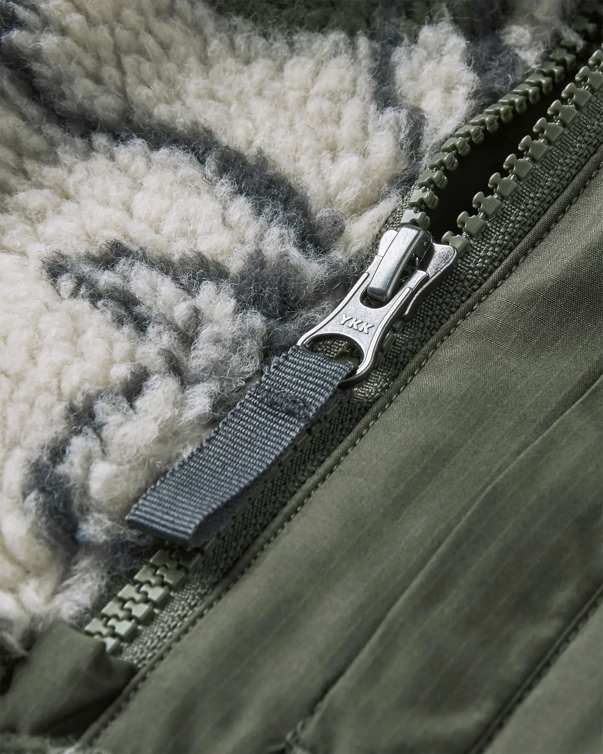 Offroad Recycled Sherpa 1/2 Zip Fleece - Abstract Strata Green