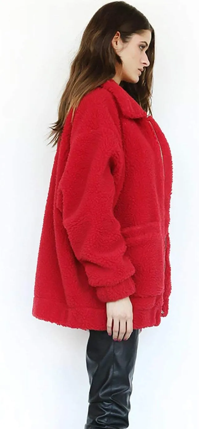 PRETTYGARDEN Women's Fashion Winter Coat Sherpa Fleece Faux Fur Shearling Oversized Trendy Jackets Warm Outerwear