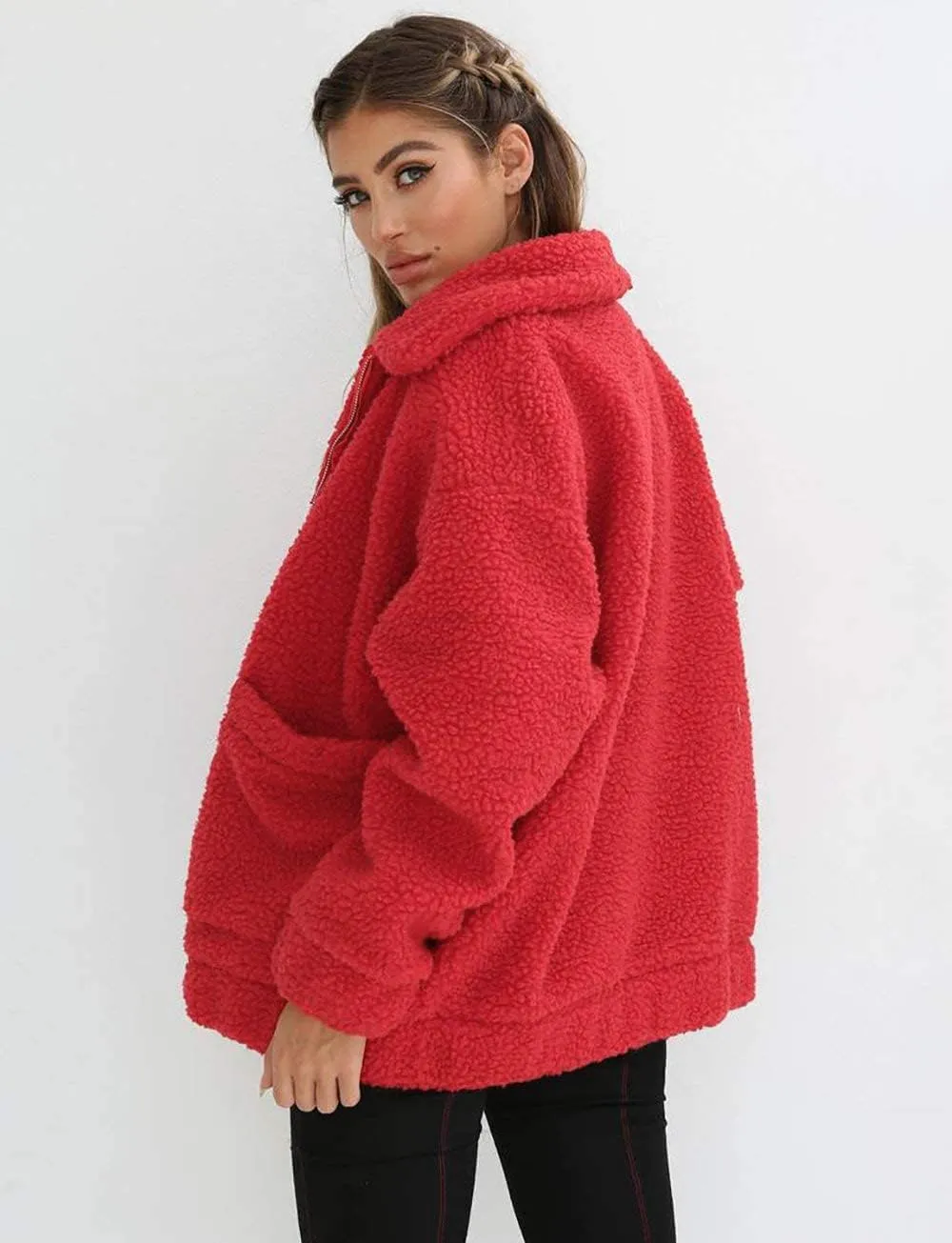 PRETTYGARDEN Women's Fashion Winter Coat Sherpa Fleece Faux Fur Shearling Oversized Trendy Jackets Warm Outerwear