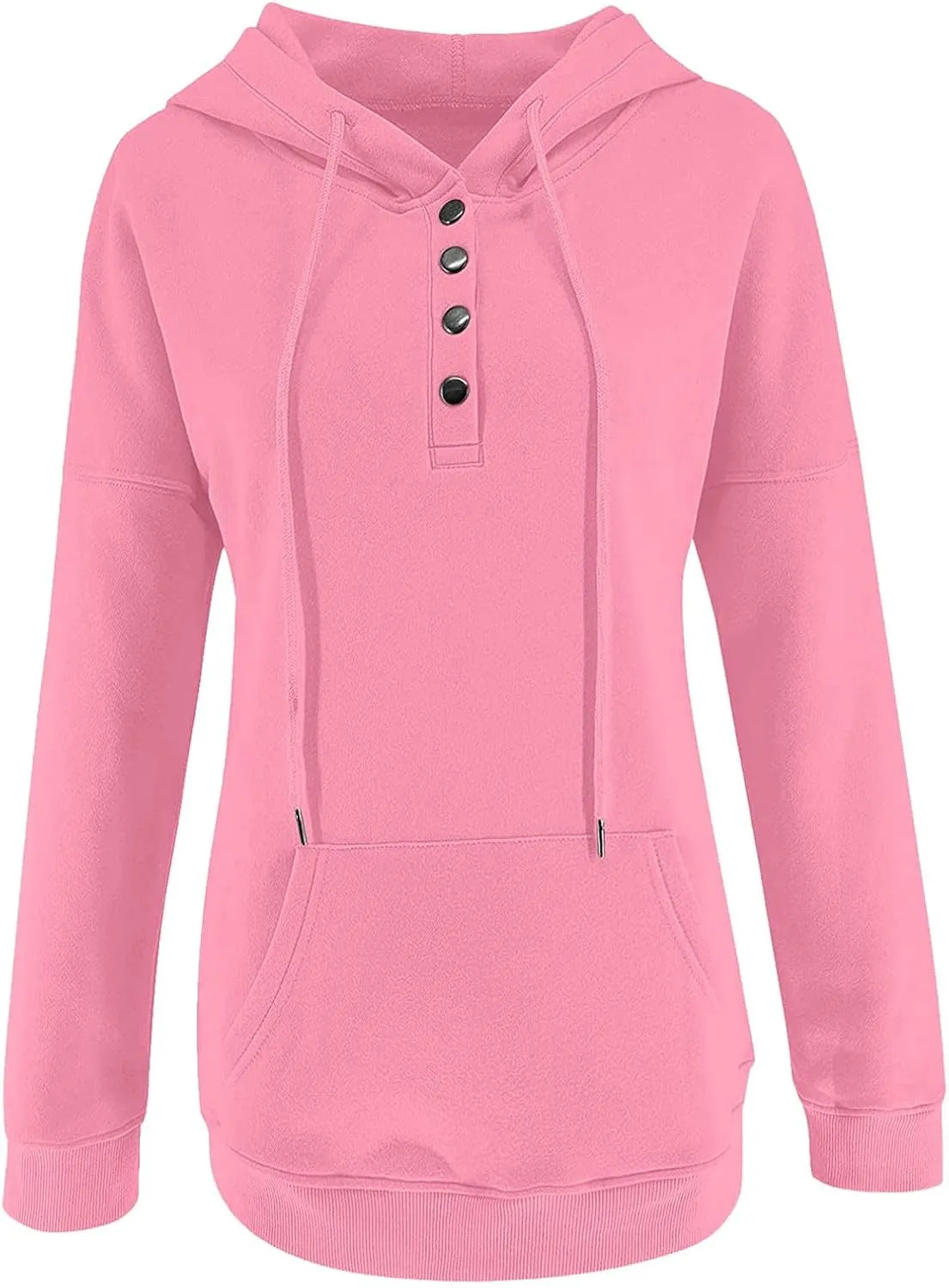 SMIDOW Womens Casual Fall Hoodies Dressy 2023 Button Down Hooded Sweatshirts Loose Comfy Pullover Tops Fashion Hoodie