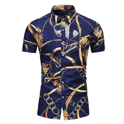 Summer New Arrival Shirts Men 2020 Fashion Print Short Sleeve Hawaiian Shirt Male Casual Flower Slim Fit Beach Shirts Plus M-7XL