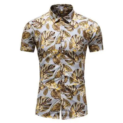 Summer New Arrival Shirts Men 2020 Fashion Print Short Sleeve Hawaiian Shirt Male Casual Flower Slim Fit Beach Shirts Plus M-7XL