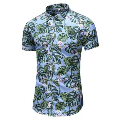 Summer New Arrival Shirts Men 2020 Fashion Print Short Sleeve Hawaiian Shirt Male Casual Flower Slim Fit Beach Shirts Plus M-7XL