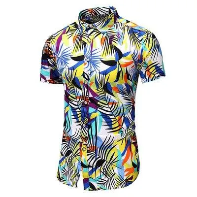 Summer New Arrival Shirts Men 2020 Fashion Print Short Sleeve Hawaiian Shirt Male Casual Flower Slim Fit Beach Shirts Plus M-7XL