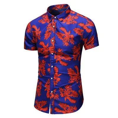 Summer New Arrival Shirts Men 2020 Fashion Print Short Sleeve Hawaiian Shirt Male Casual Flower Slim Fit Beach Shirts Plus M-7XL