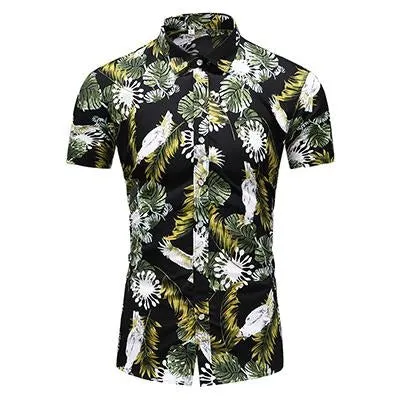 Summer New Arrival Shirts Men 2020 Fashion Print Short Sleeve Hawaiian Shirt Male Casual Flower Slim Fit Beach Shirts Plus M-7XL