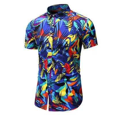Summer New Arrival Shirts Men 2020 Fashion Print Short Sleeve Hawaiian Shirt Male Casual Flower Slim Fit Beach Shirts Plus M-7XL
