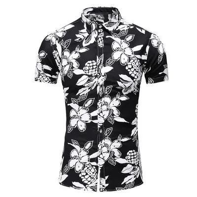 Summer New Arrival Shirts Men 2020 Fashion Print Short Sleeve Hawaiian Shirt Male Casual Flower Slim Fit Beach Shirts Plus M-7XL
