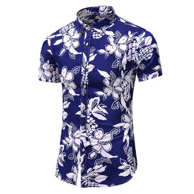 Summer New Arrival Shirts Men 2020 Fashion Print Short Sleeve Hawaiian Shirt Male Casual Flower Slim Fit Beach Shirts Plus M-7XL