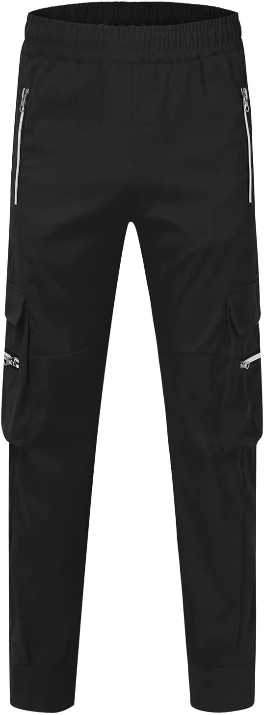 Tapered Joggers for Men Mens Autumn and Winter High Street Fashion Leisure Loose Sports Running Solid Stretch