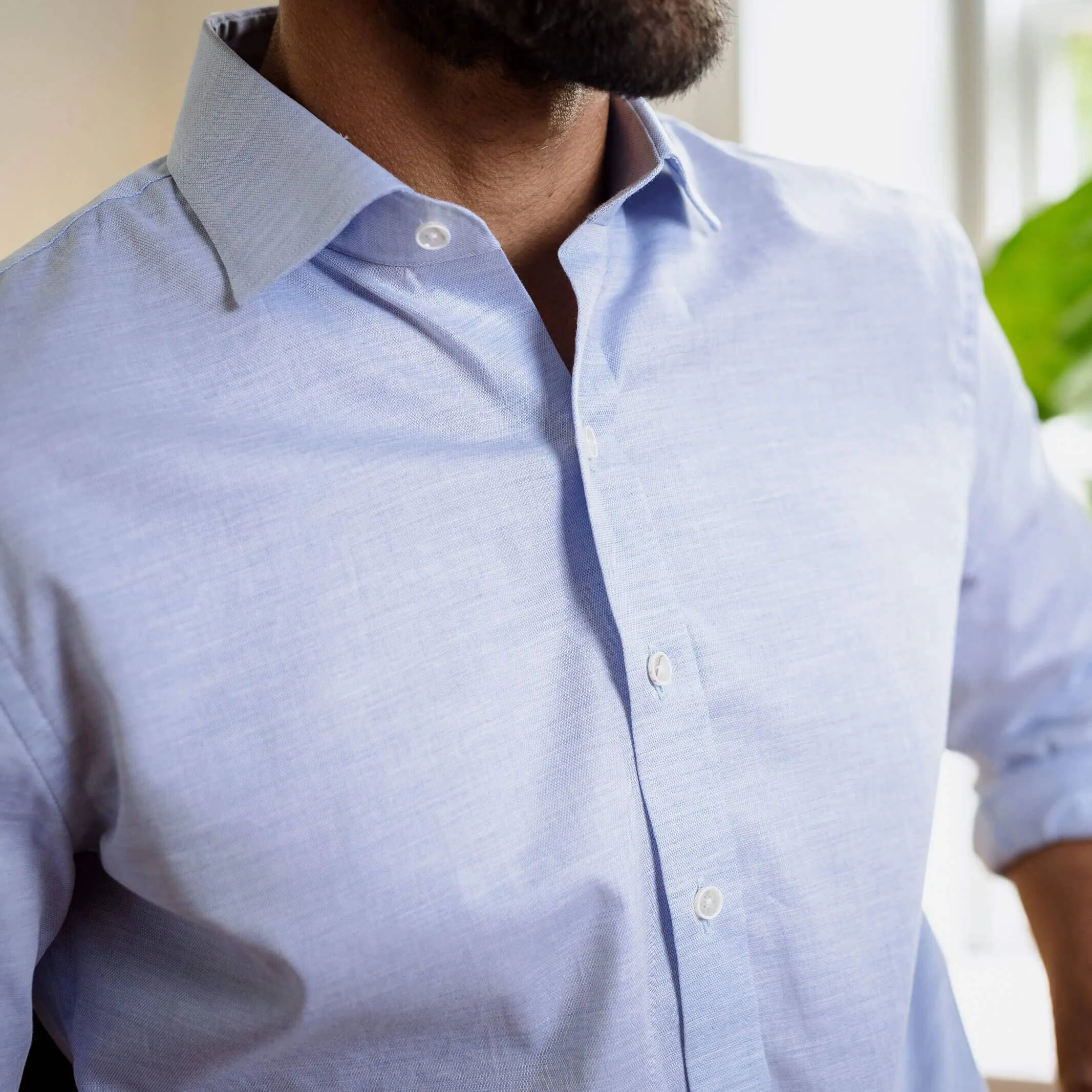The Light Blue Brompton Mouliné Custom Shirt