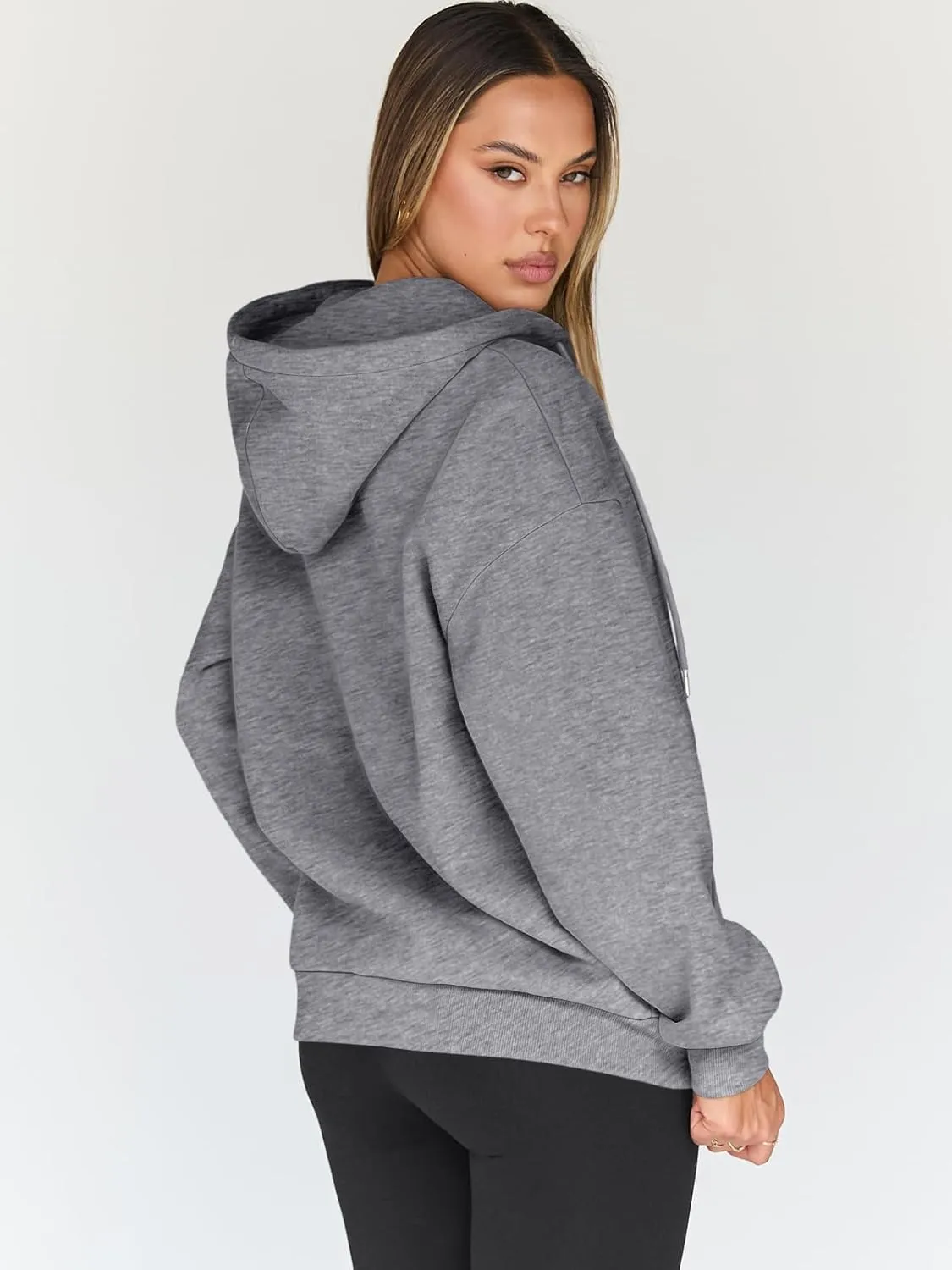 Trendy Queen Womens Zip Up Hoodies Oversized Sweatshirts Fall Fashion Outfits Casual Jackets 2025 Winter Clothes