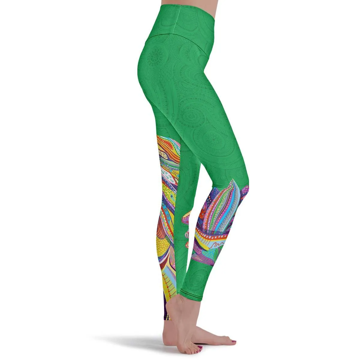 Woman And Lotus Dark Green