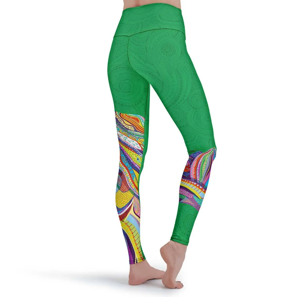 Woman And Lotus Dark Green