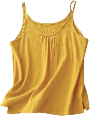 Women's Solid Color Round Neck Spaghetti Strap Sleeveless Camisole