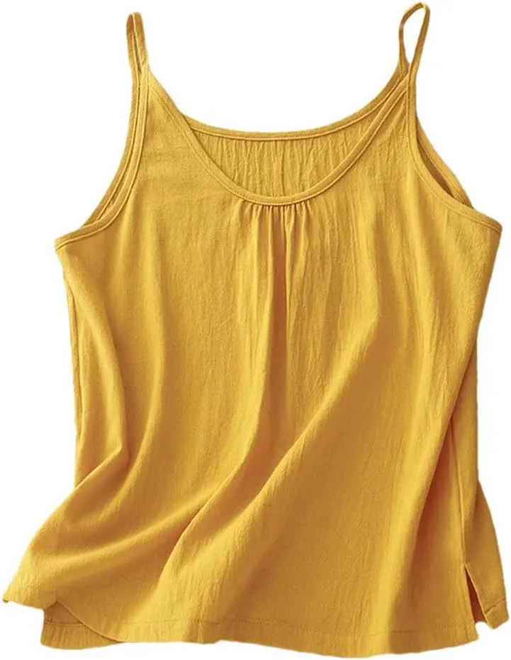 Women's Solid Color Round Neck Spaghetti Strap Sleeveless Camisole