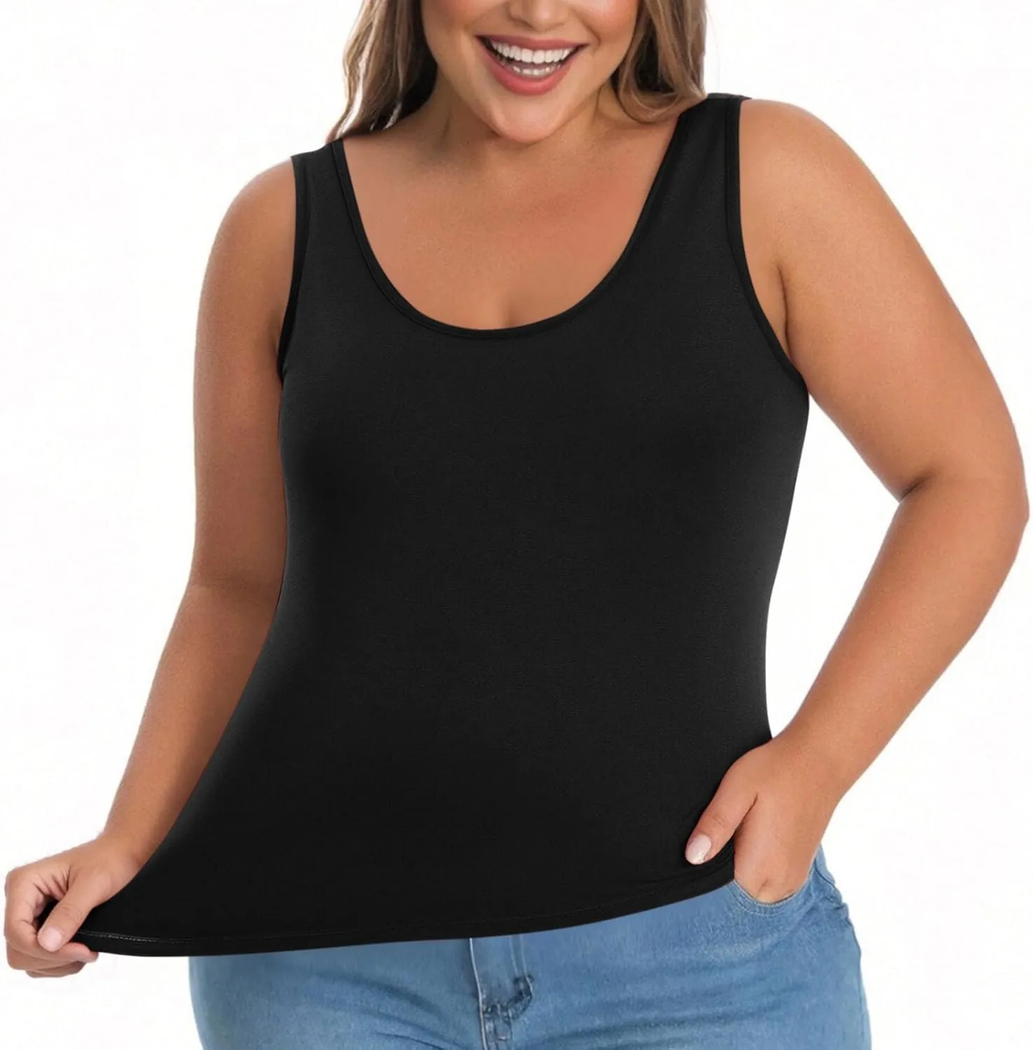 Womens Tank Tops with Built in Bra Plus Size Padded Camisole Shelf Bra Workout Yoga Shirt Casual Basic Undershirt