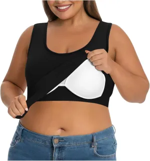 Womens Tank Tops with Built in Bra Plus Size Padded Camisole Shelf Bra Workout Yoga Shirt Casual Basic Undershirt