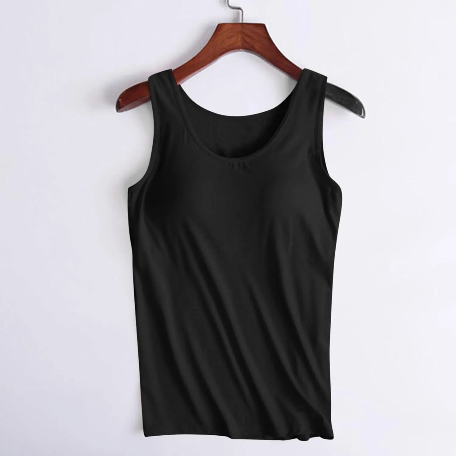 Womens Tank Tops with Built in Bra Plus Size Padded Camisole Shelf Bra Workout Yoga Shirt Casual Basic Undershirt