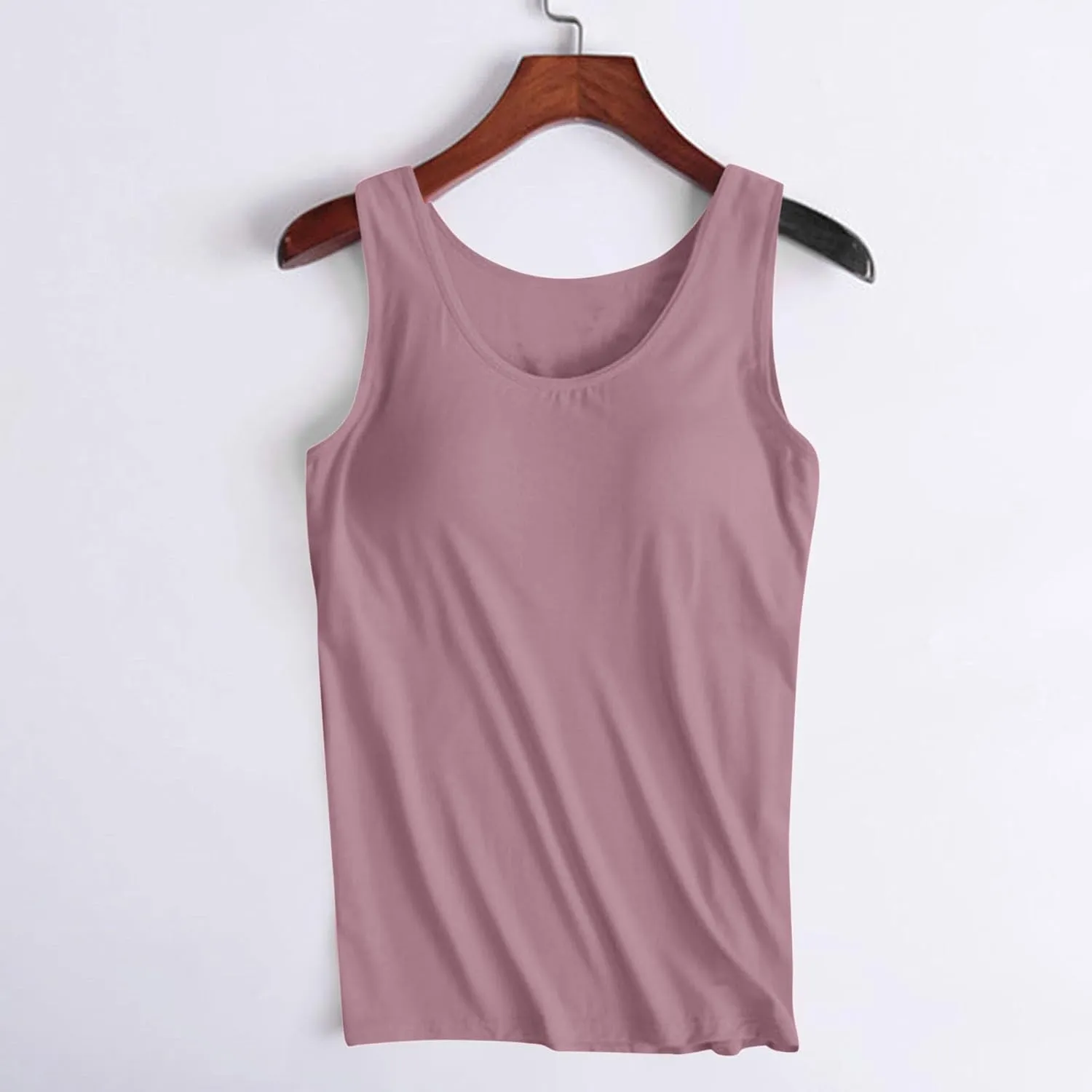 Womens Tank Tops with Built in Bra Plus Size Padded Camisole Shelf Bra Workout Yoga Shirt Casual Basic Undershirt