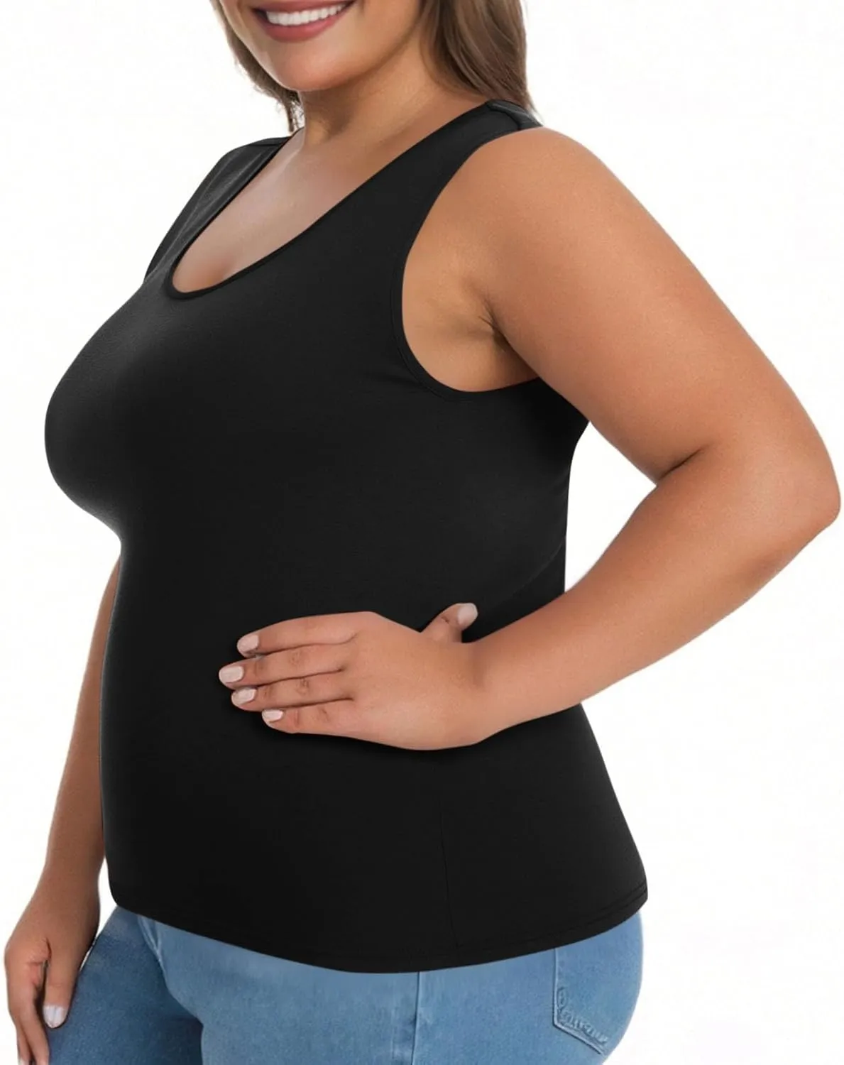 Womens Tank Tops with Built in Bra Plus Size Padded Camisole Shelf Bra Workout Yoga Shirt Casual Basic Undershirt