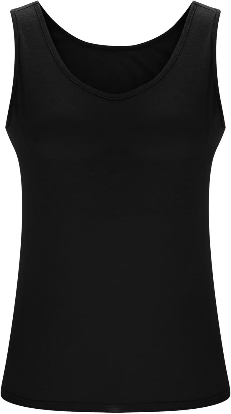 Womens Tank Tops with Built in Bra Plus Size Padded Camisole Shelf Bra Workout Yoga Shirt Casual Basic Undershirt