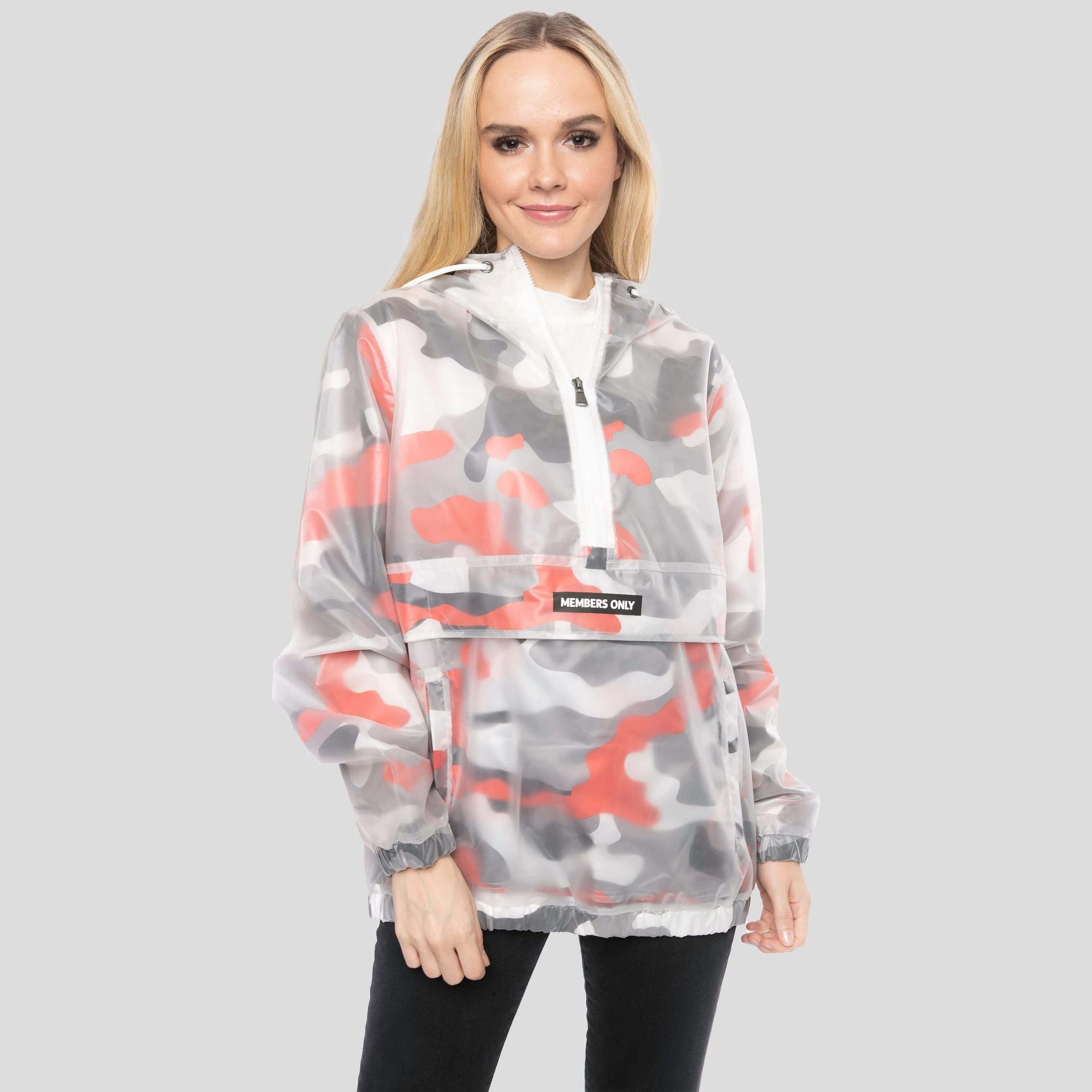 Women's Translucent Camo Print Popover Oversized Jacket - FINAL SALE
