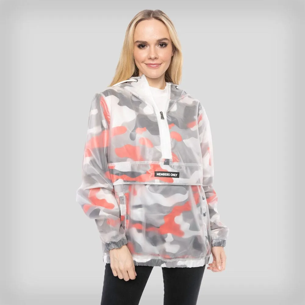 Women's Translucent Camo Print Popover Oversized Jacket - FINAL SALE