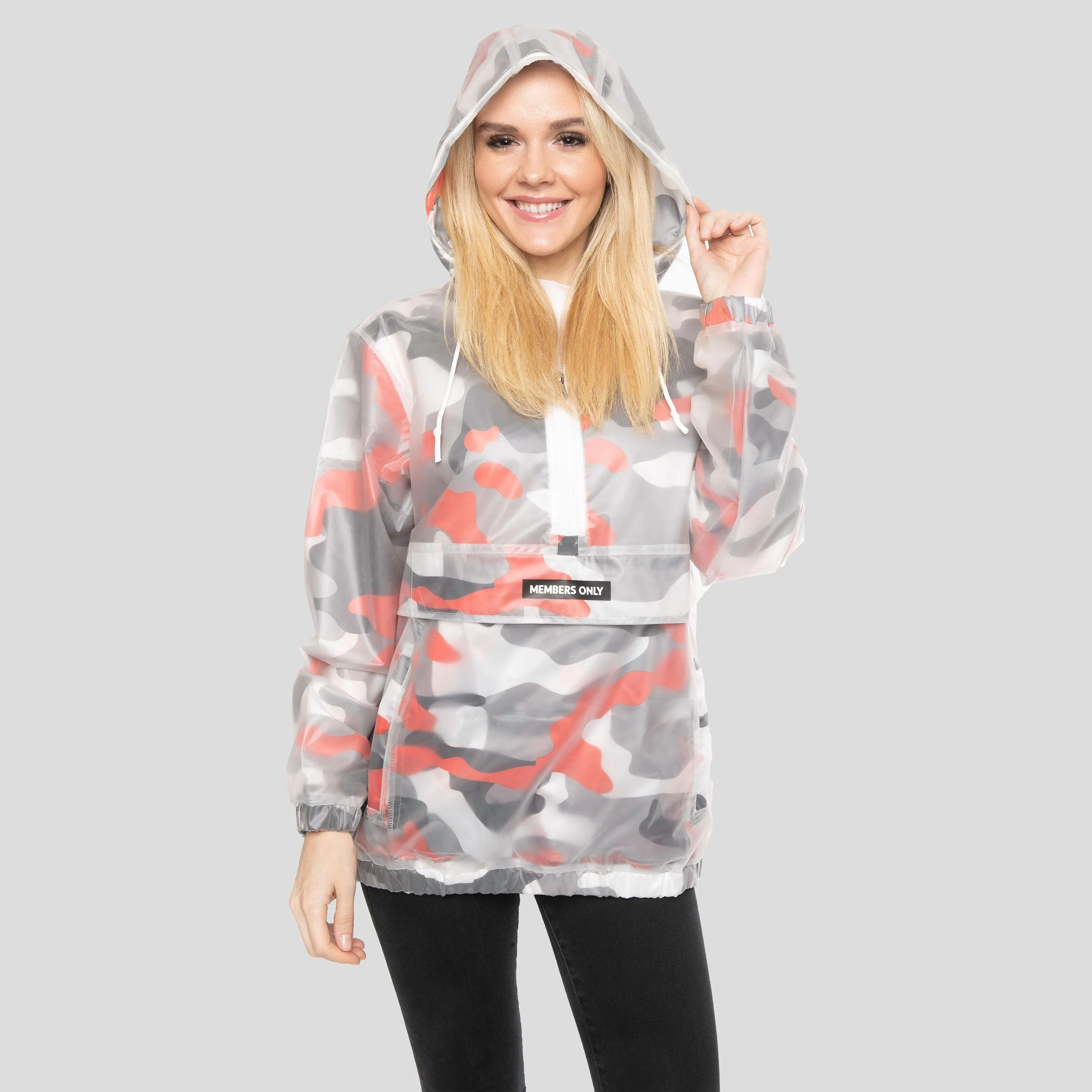Women's Translucent Camo Print Popover Oversized Jacket - FINAL SALE