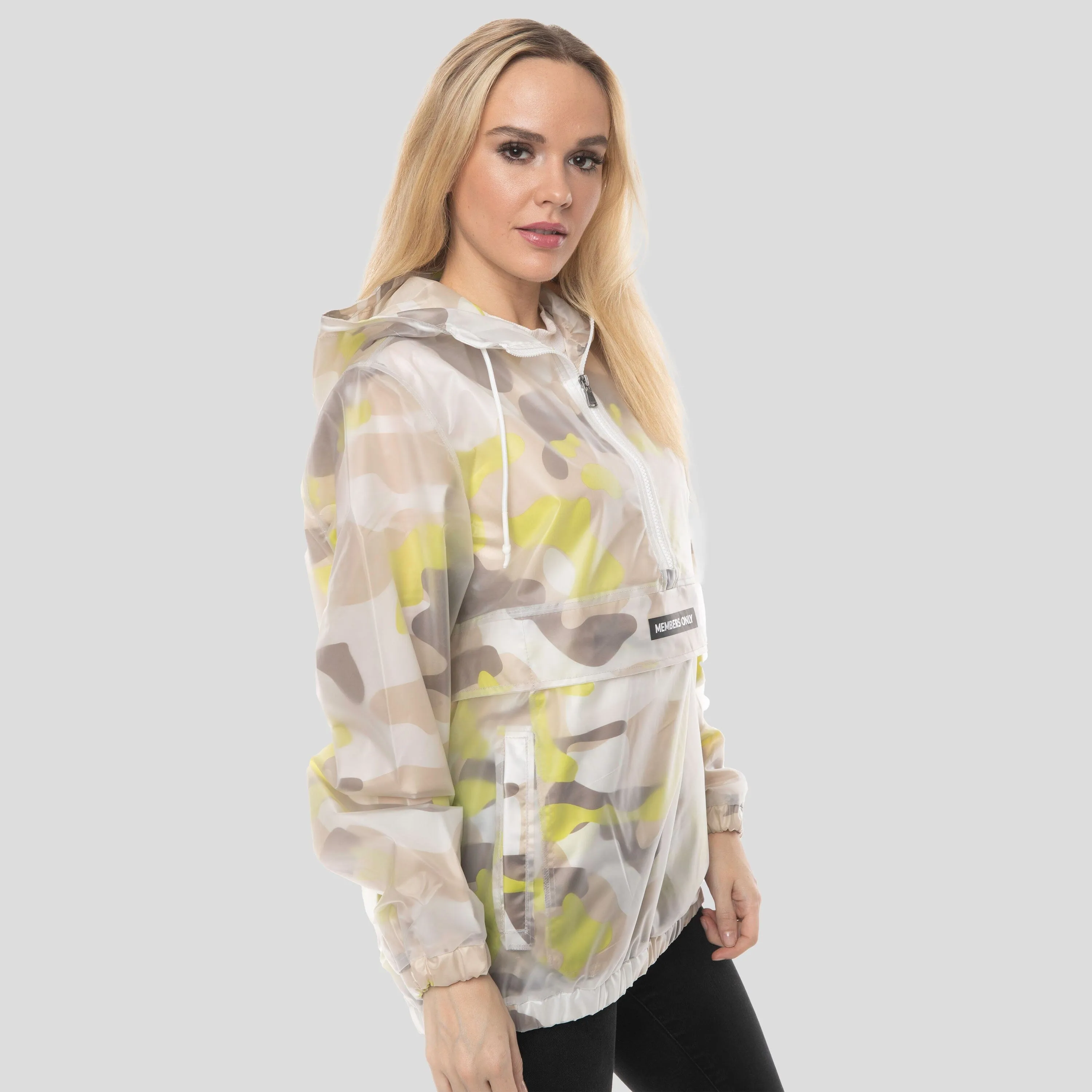 Women's Translucent Camo Print Popover Oversized Jacket - FINAL SALE