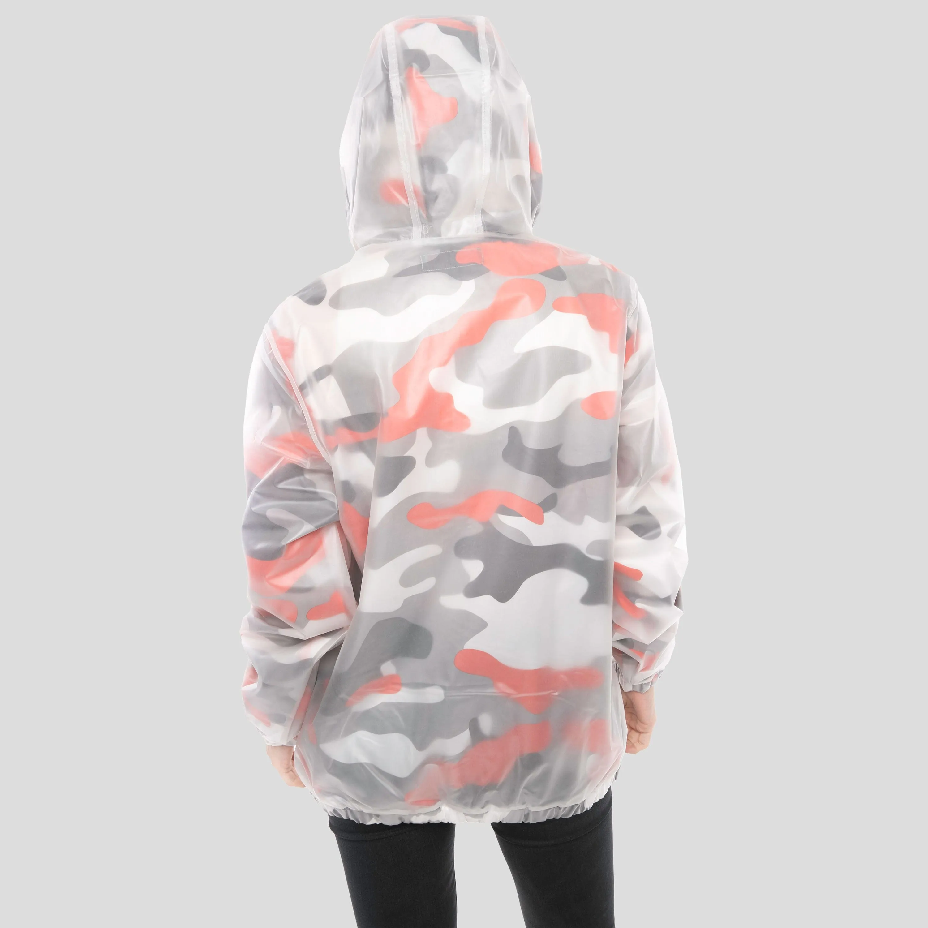Women's Translucent Camo Print Popover Oversized Jacket - FINAL SALE