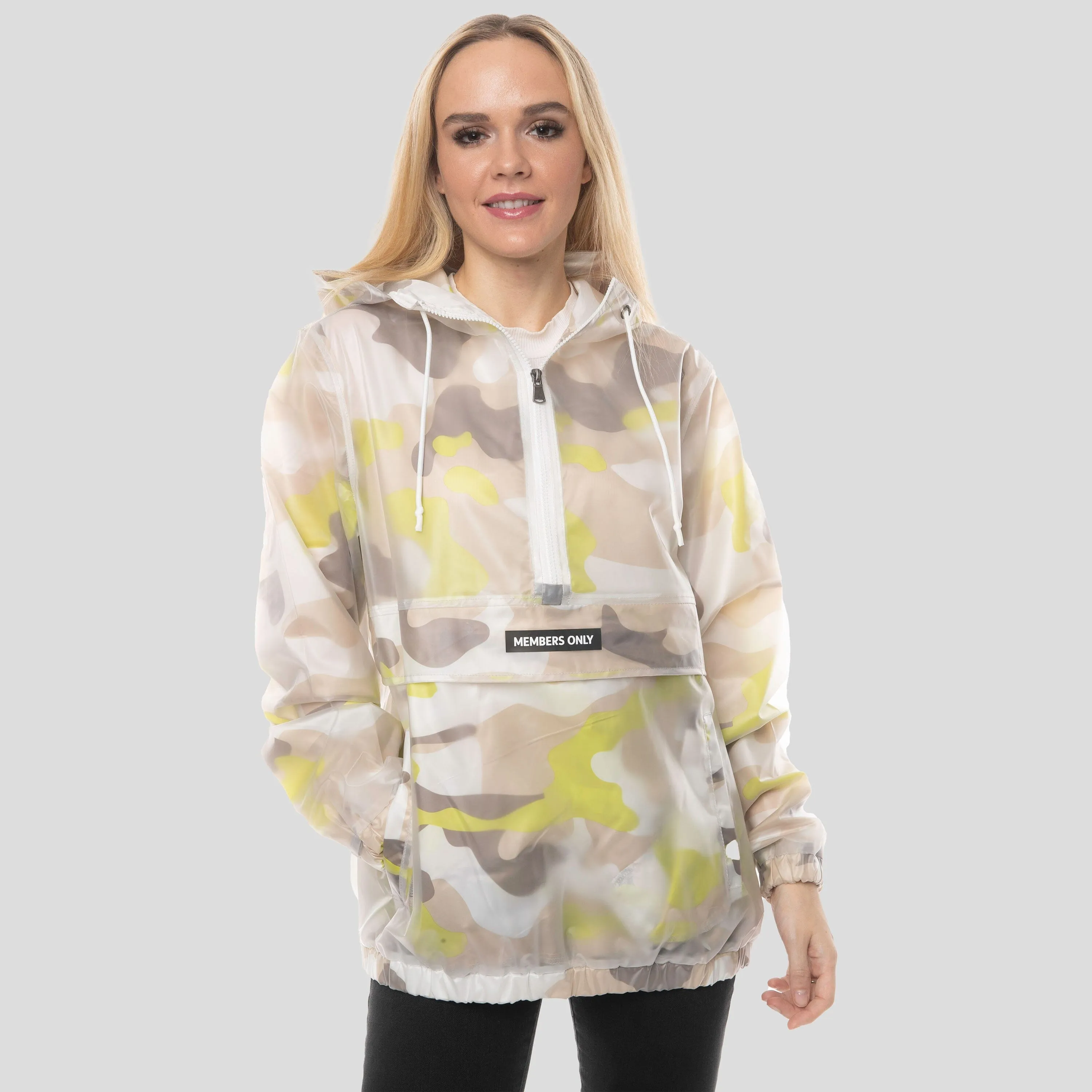 Women's Translucent Camo Print Popover Oversized Jacket - FINAL SALE