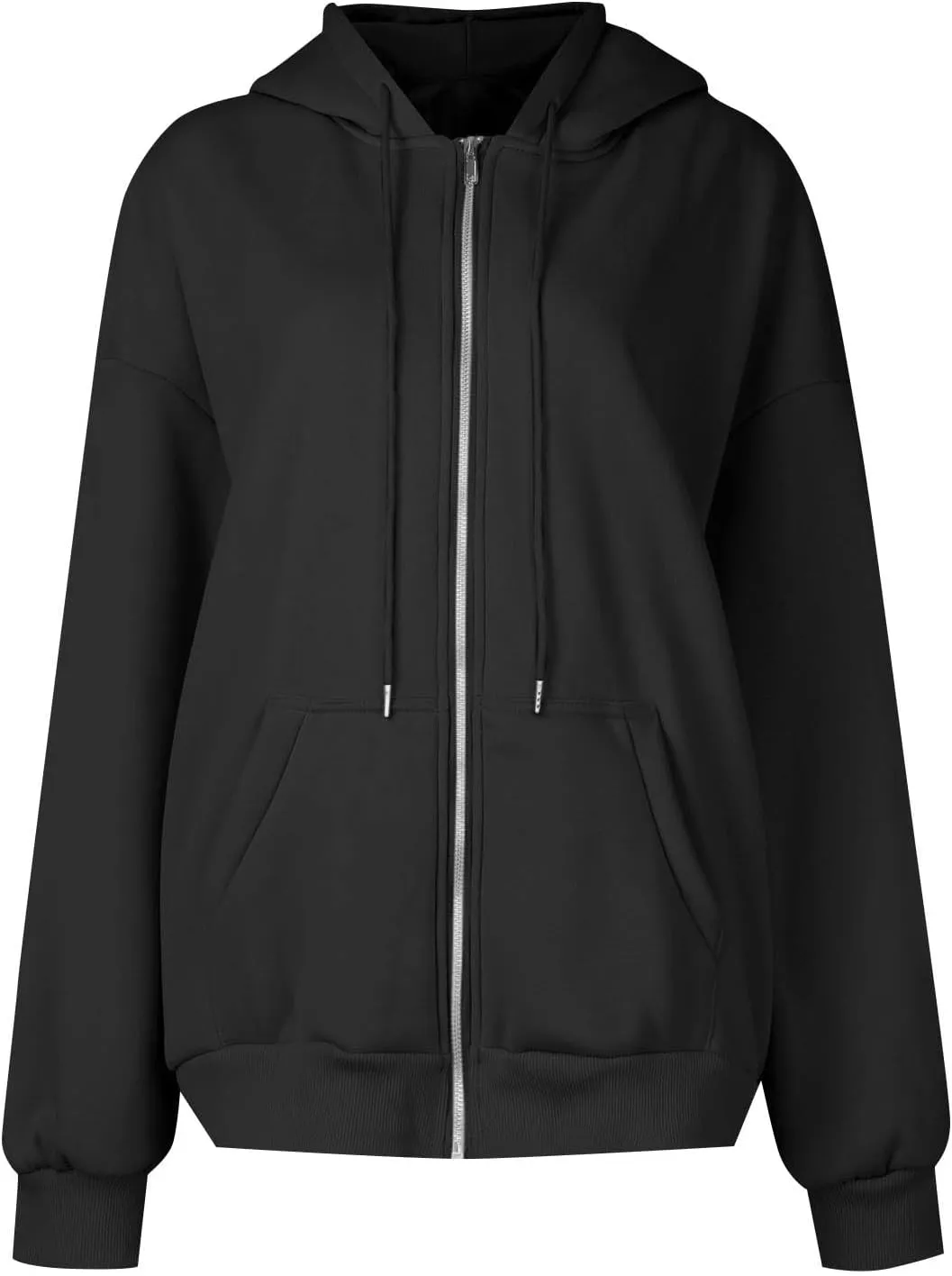 Womens Zip Up Hoodies Long Sleeve Fall Oversized Sweatshirts Jacket with Pockets 2025 Fashion Clothes Sweaters