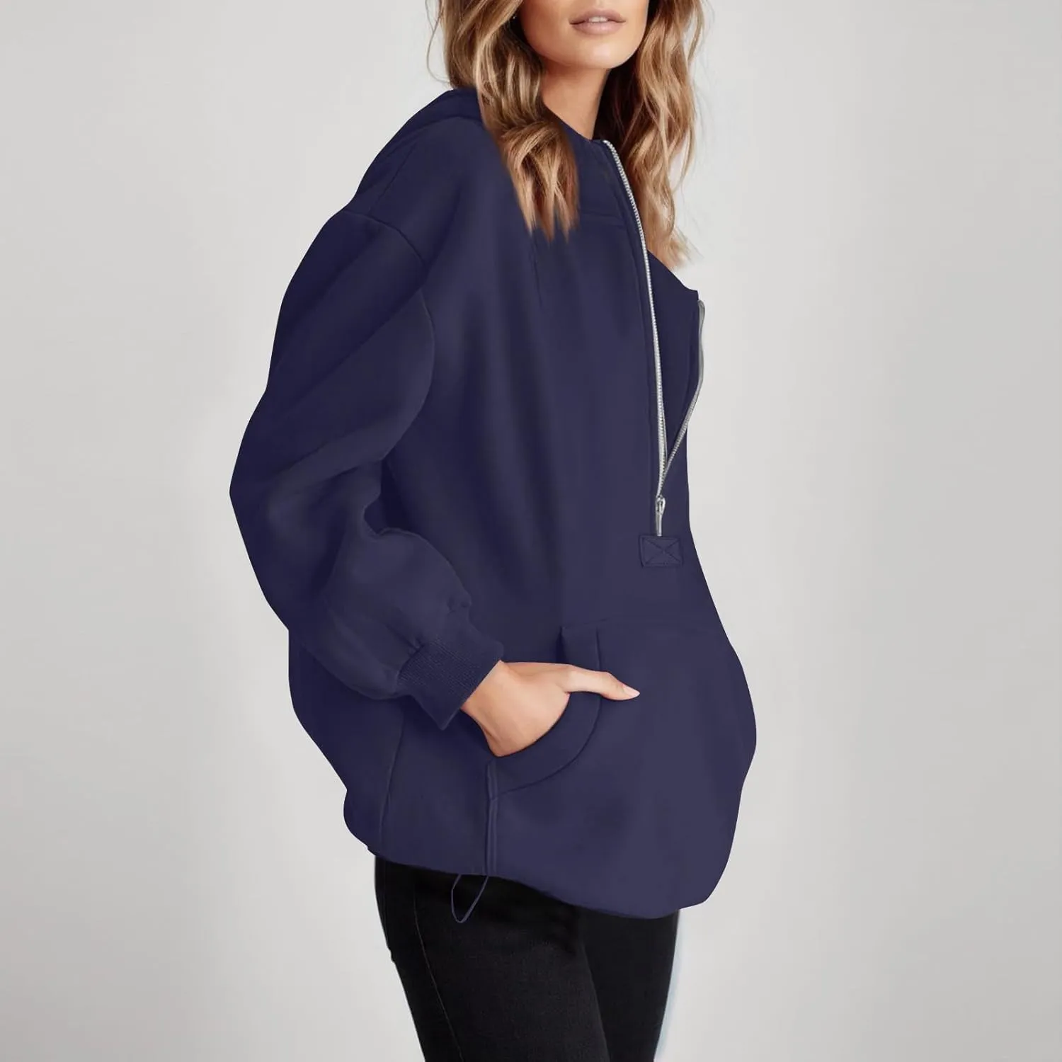 Womens Zip Up Hoodies Trendy Comfy Hooded Fleece Sweatshirt Casual Y2k Fall Jackets Outfits with Pockets 2024