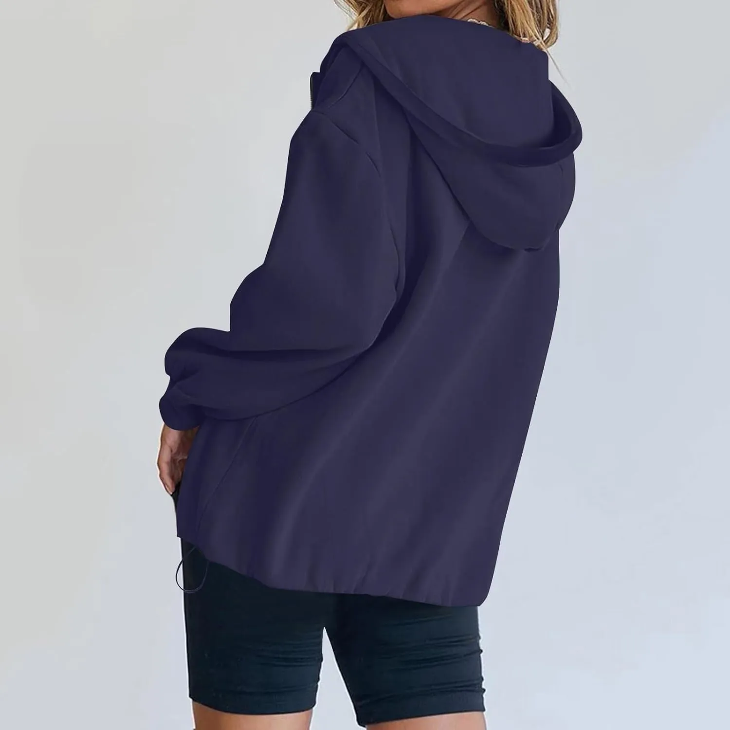Womens Zip Up Hoodies Trendy Comfy Hooded Fleece Sweatshirt Casual Y2k Fall Jackets Outfits with Pockets 2024