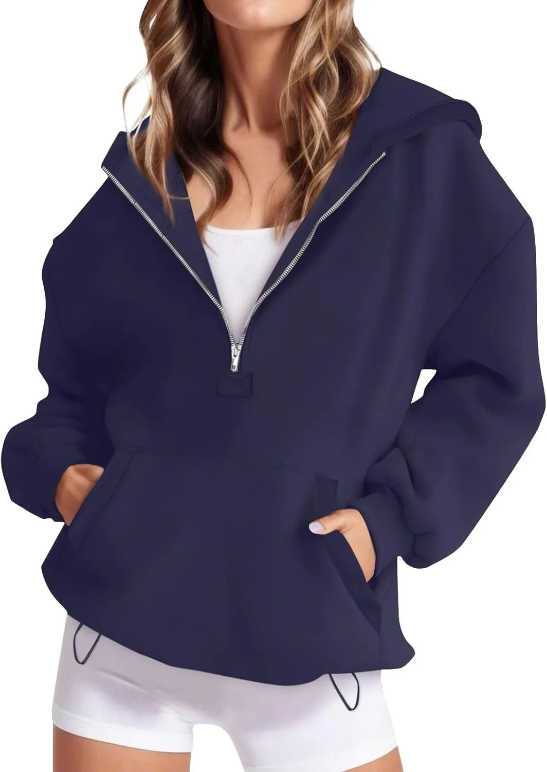Womens Zip Up Hoodies Trendy Comfy Hooded Fleece Sweatshirt Casual Y2k Fall Jackets Outfits with Pockets 2024