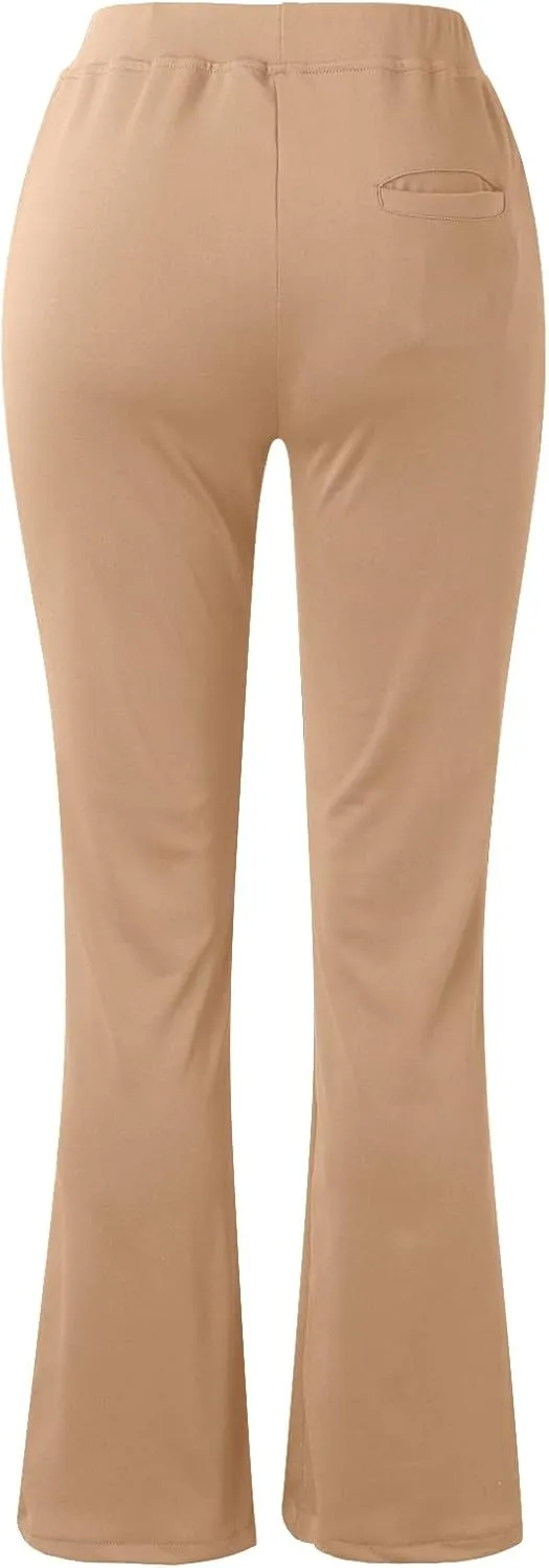 Work Pants Women Long High Waist Business Casual Skinny Slacks Pull On Straight Leg Yoga Trousers Relaxed Fit Pants