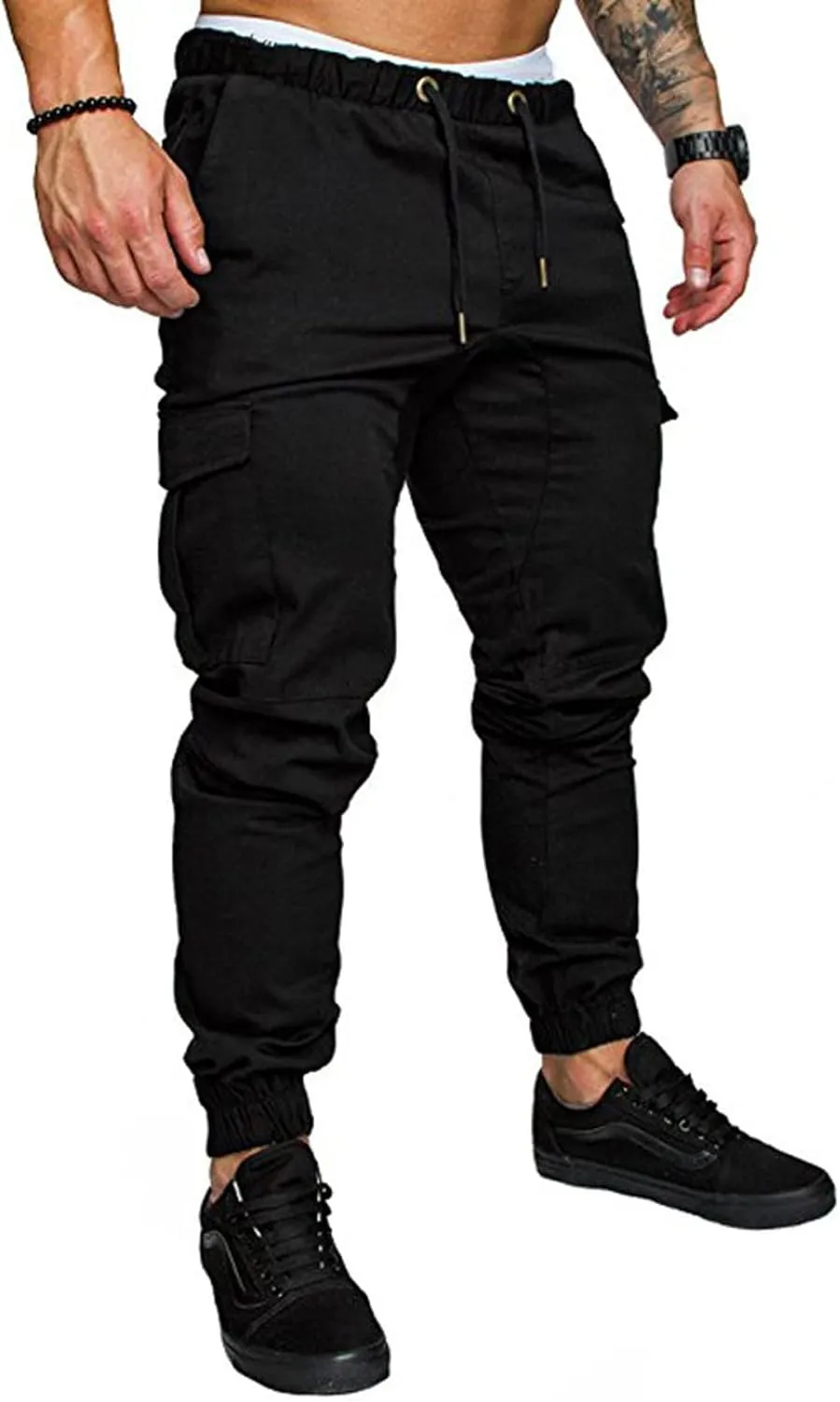 Ymosrh Mens Pants Relaxed Fit Solid Color Ripped Holes Frayed Gradient Washed Trousers Men's Chino Pants Regular