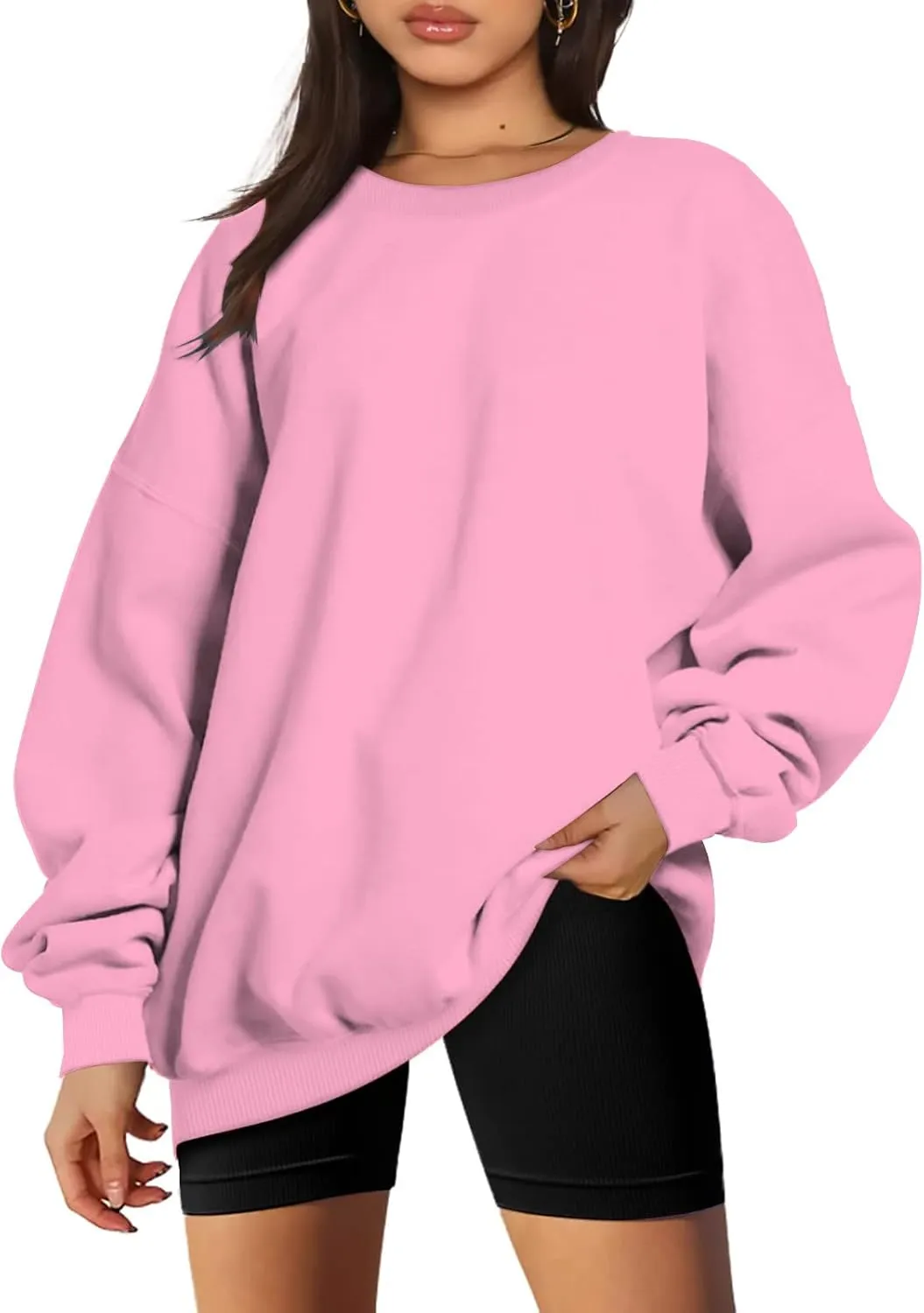 ZDRZK Oversized Sweatshirts For Women Fleece Hoodies Trendy 2023 Long Sleeve Crewneck Pullover Comfy Sweater y2k Clothes